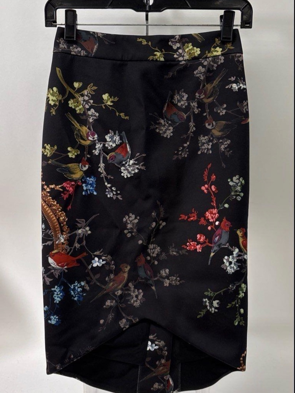 Ted Baker Black Floral & Bird-Print Pencil Skirt